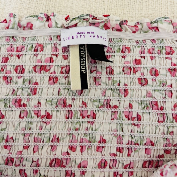 Topshop Floral White and Pink Mini Dress US Women’s Size 8 Pretty Summer Dress - Picture 9 of 10